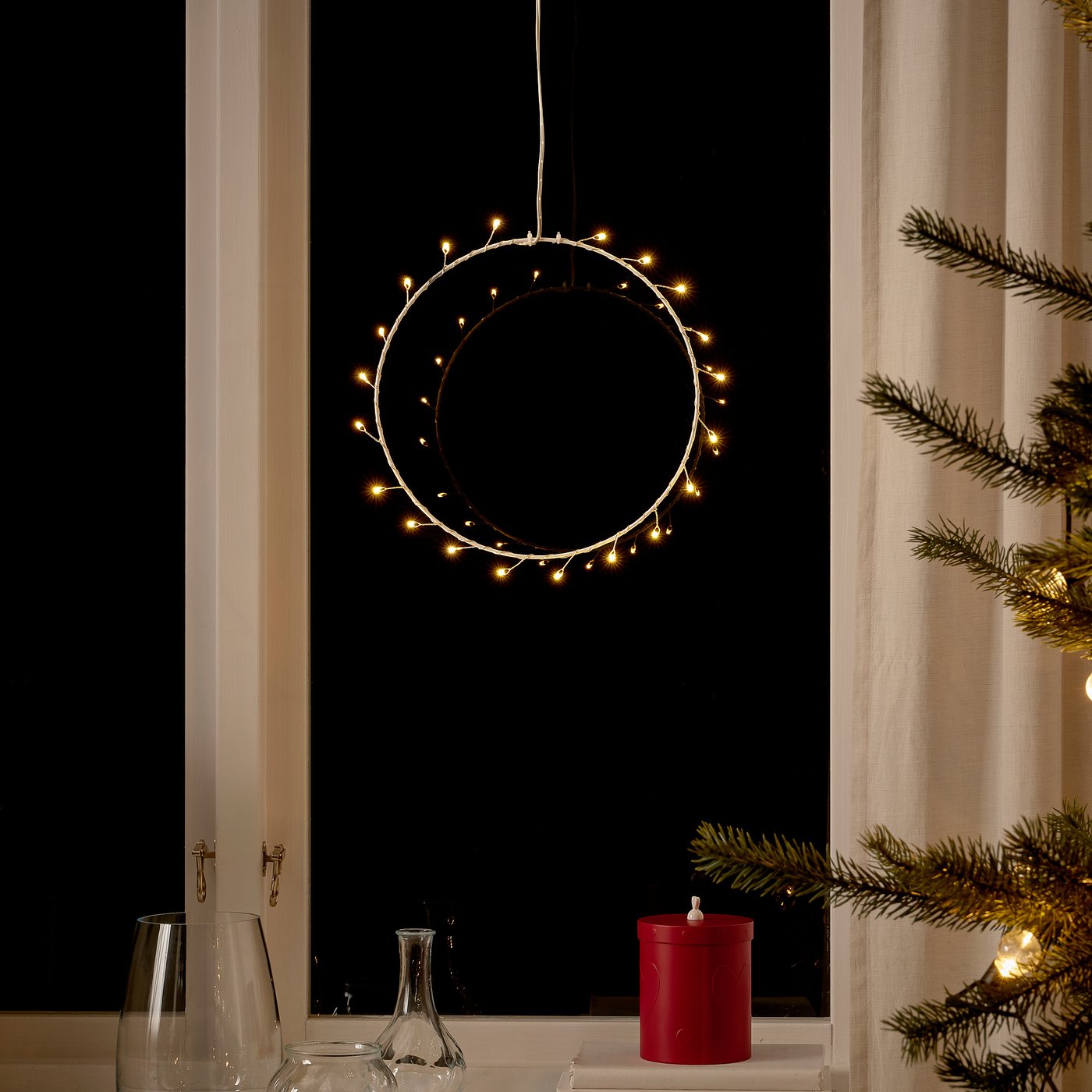 IKEA　FRÖJDA フロイダ LEDランタン　FROJDA　新品　イケア FRÖJDA フロイダ LEDペンダントランプ, 電池式/リング状, 27 cm