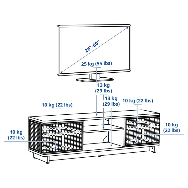 FRYKSÅS フリークソース テレビ台, 籐, 157x41x49 cm