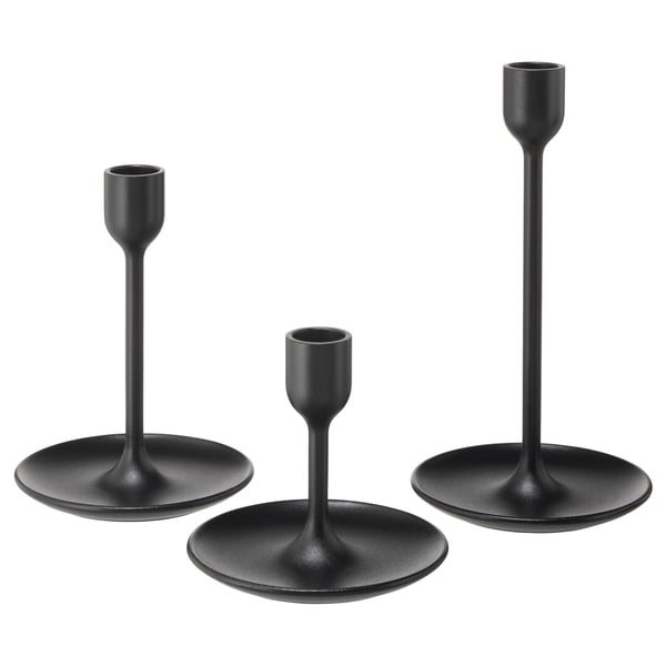 FULLTALIG フルターリグ キャンドルホルダー3個セット, ブラック