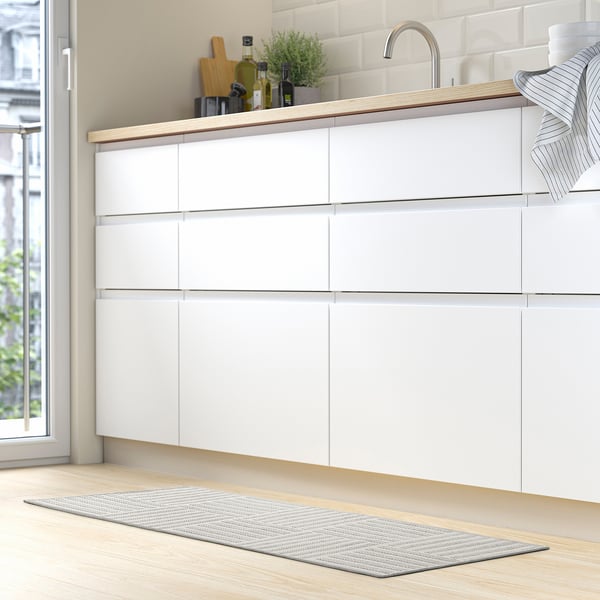 GATUSEKTION ガートセクショーン キッチンマット, グレー/チェック, 45x120 cm