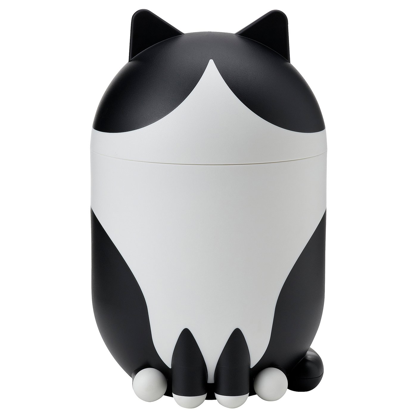 アイアンの猫　ネコ　ホワイト&ブラック　セット GREJSIMOJS グレイシモイス 収納 ふた付き, ネコ型 ブラック/ホワイト