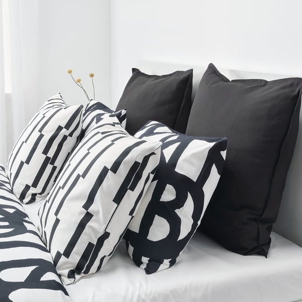 Gurli グルリ クッションカバー ブラック 65x65 Cm Ikea