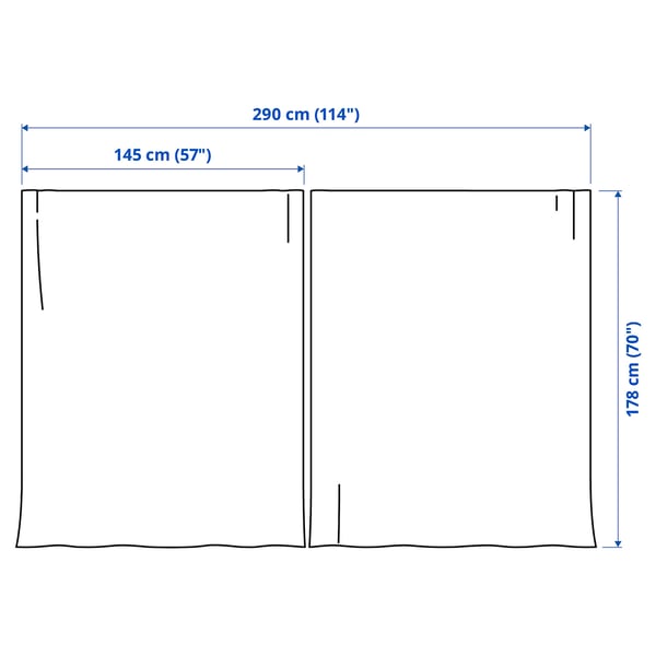 HÄLLEBRÄCKA ヘッレブレッカ レースカーテン1組, ライトベージュ/ヘディングテープ付き, 145x178 cm
