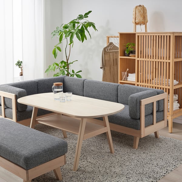 HALVDAN ハルヴダン 4人掛Cダイニングソファ/Aレスト×3/クッション  