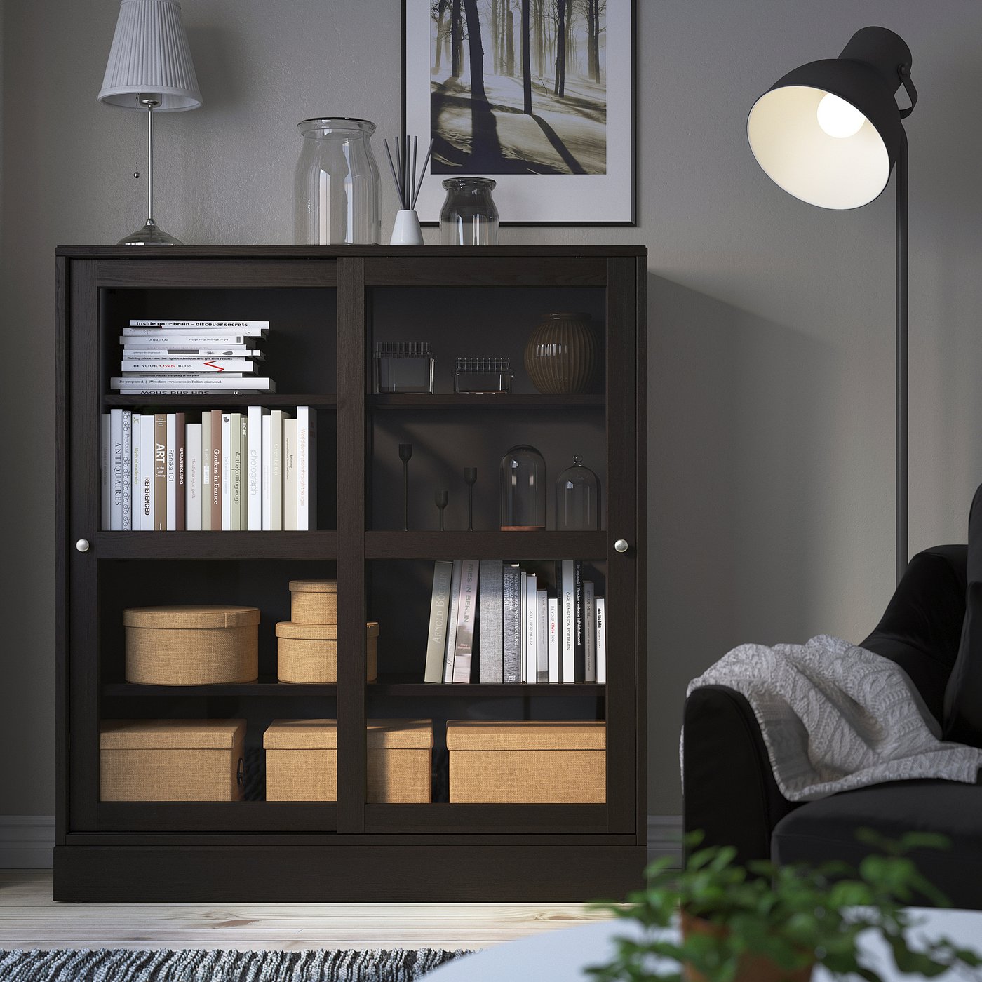 決まりました] (新品未開封未使用) IKEA ガラスケース DETOLF
