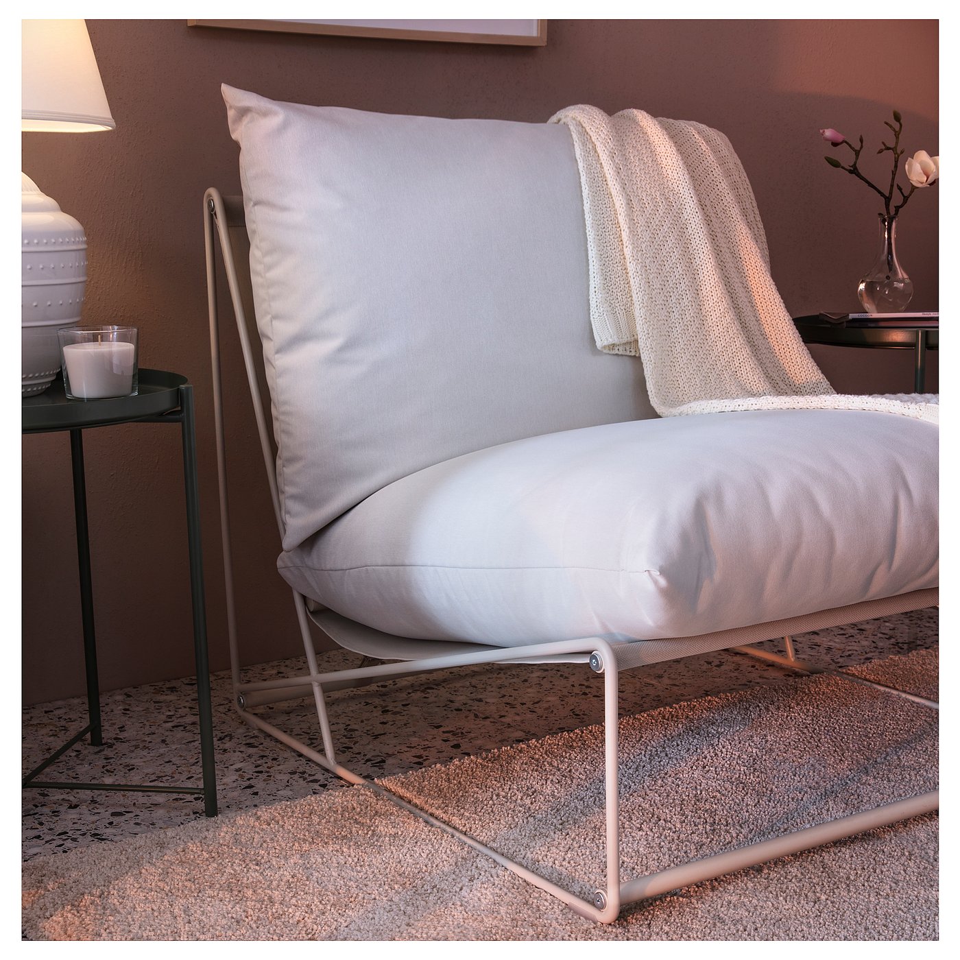 IKEA HAVSTEN（ハーヴステン）アームチェア（1人用） HAVSTEN ハーヴステン アームチェア 屋外用, ベージュ/ベージュ