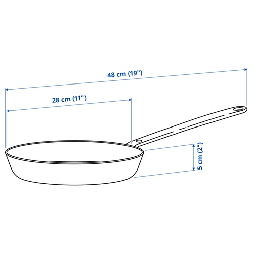 HEMKOMST ヘムコムスト フライパン, ステンレススチール/こびりつき防止加工, 28 cm