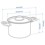 HEMLAGAD ヘムラーガッド 鍋 ふた付き, こびりつき防止加工 ブラック, 3 l