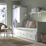 HEMNES ヘムネス デイベッド 引き出し3/マットレス2付き, ホワイト 