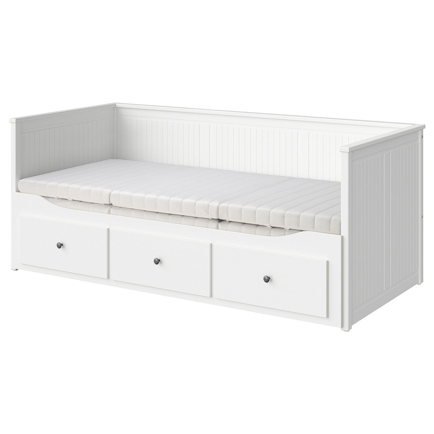 HEMNES ヘムネス デイベッド 引き出し3/マットレス2付き, ホワイト