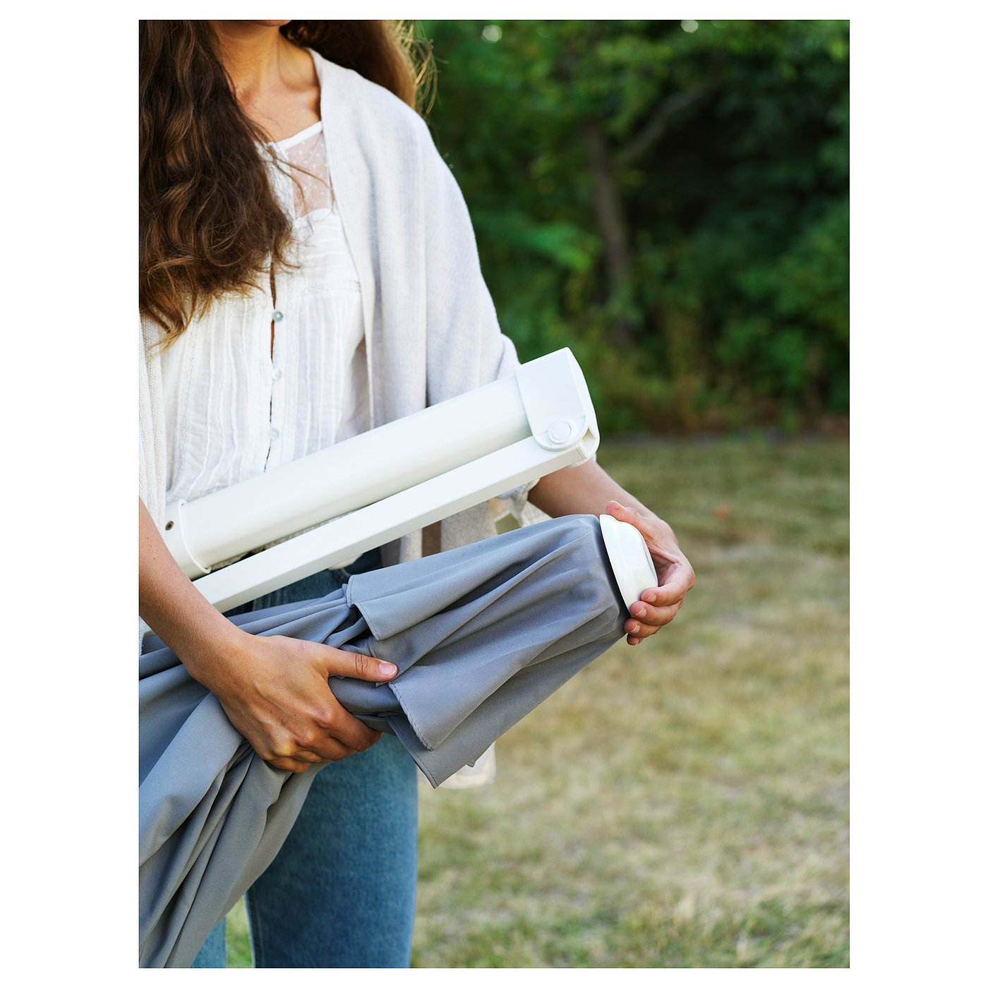 HÖGÖN ホーゴーン ハンギングパラソル, グレー, 270 cm - IKEA