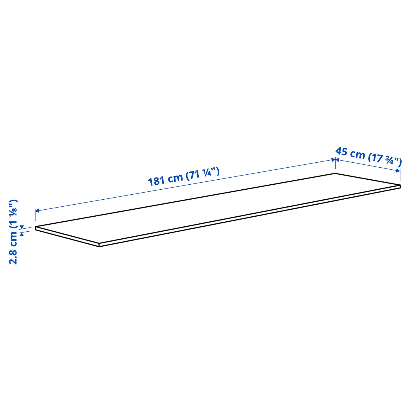 HOLMARED ホルマレド ワークトップ, 竹/突き板, 181x45x2.8 cm - IKEA