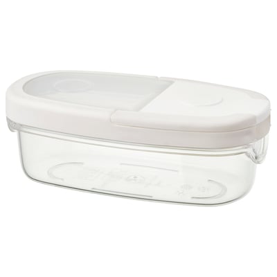 IKEA 365+ 乾燥食品用容器 ふた付き, 透明/ホワイト, 0.3 l