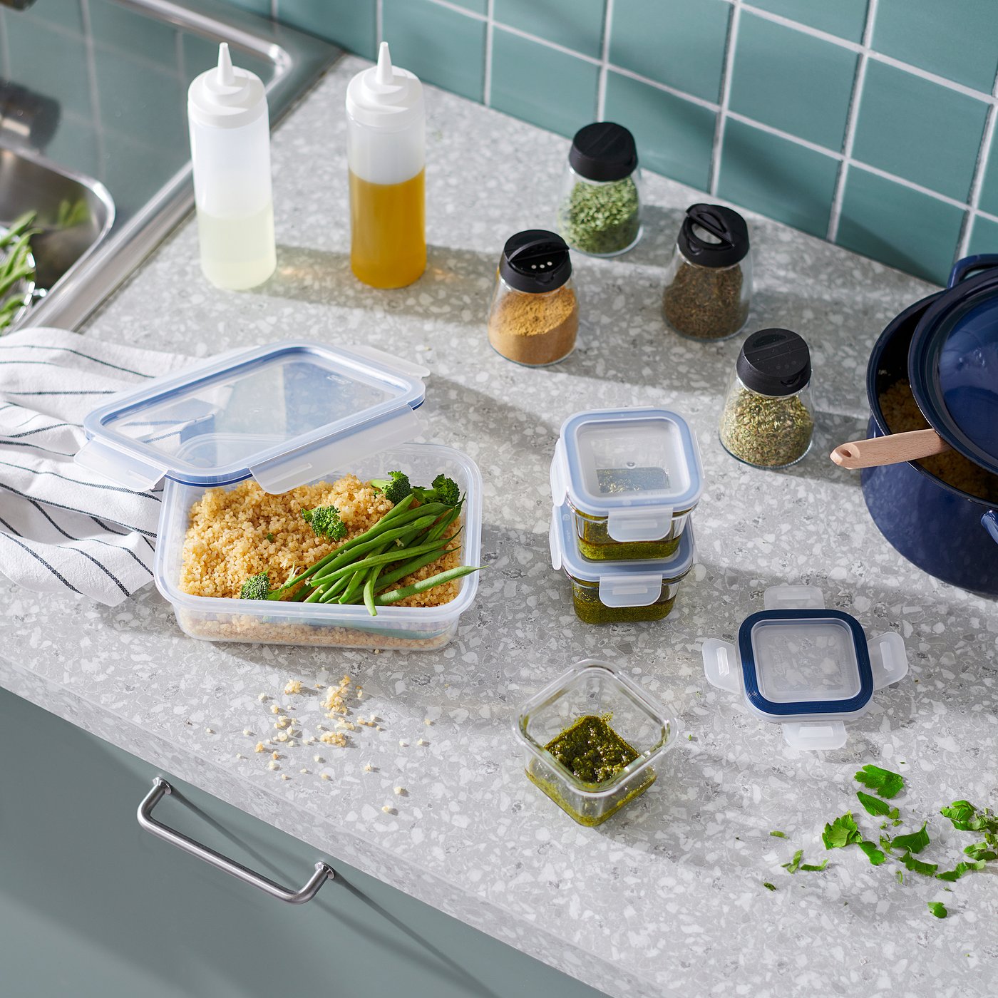 IKEA 365+ 保存容器 ふた付き, 長方形/プラスチック, 1.0 l - IKEA