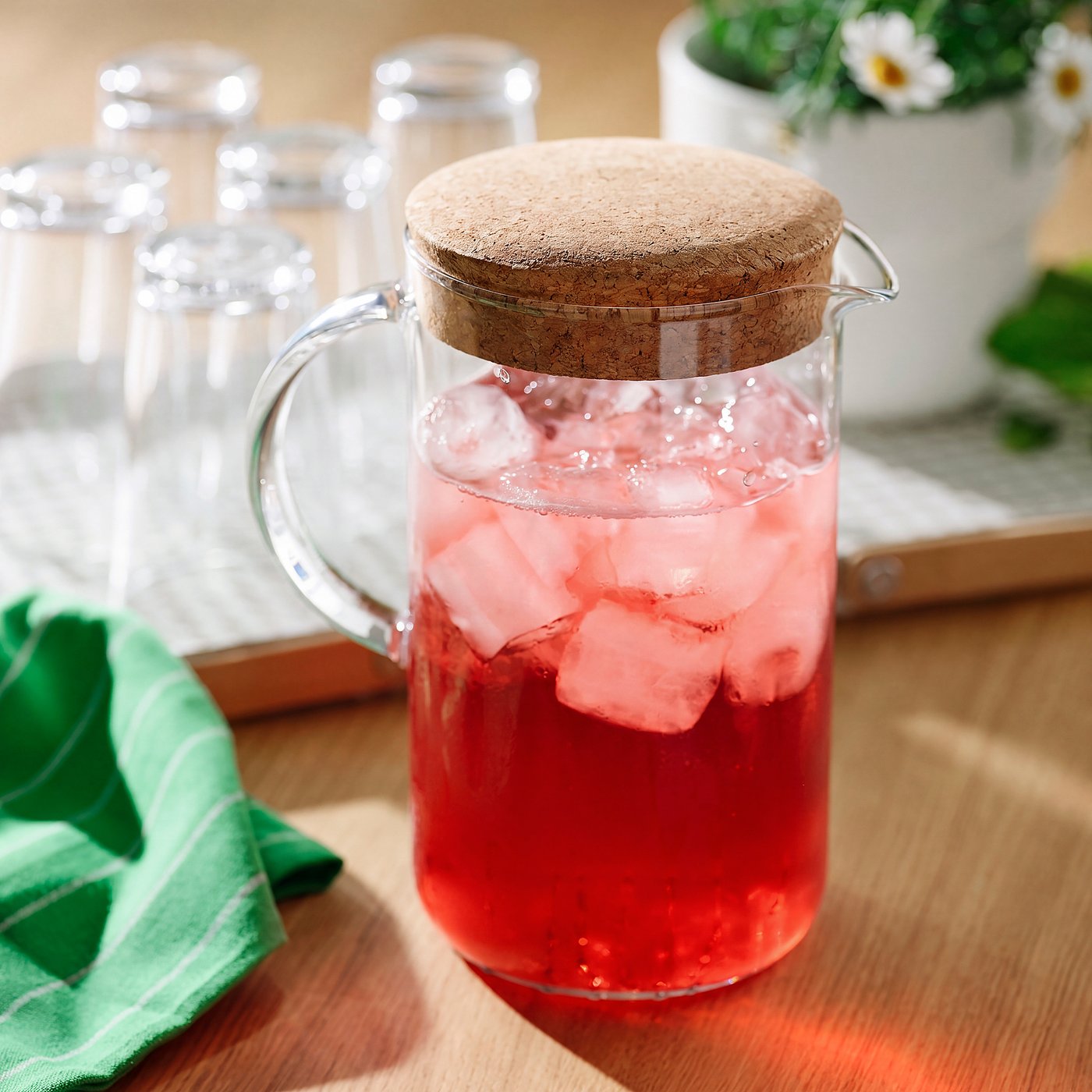 IKEA 365+ ピッチャー ふた付き, クリアガラス/コルク, 1.5 l - IKEA