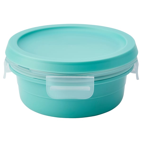 Ikea 365 ランチボックス 乾燥食品用仕切り付き 丸形 ターコイズ 450 Ml Ikea