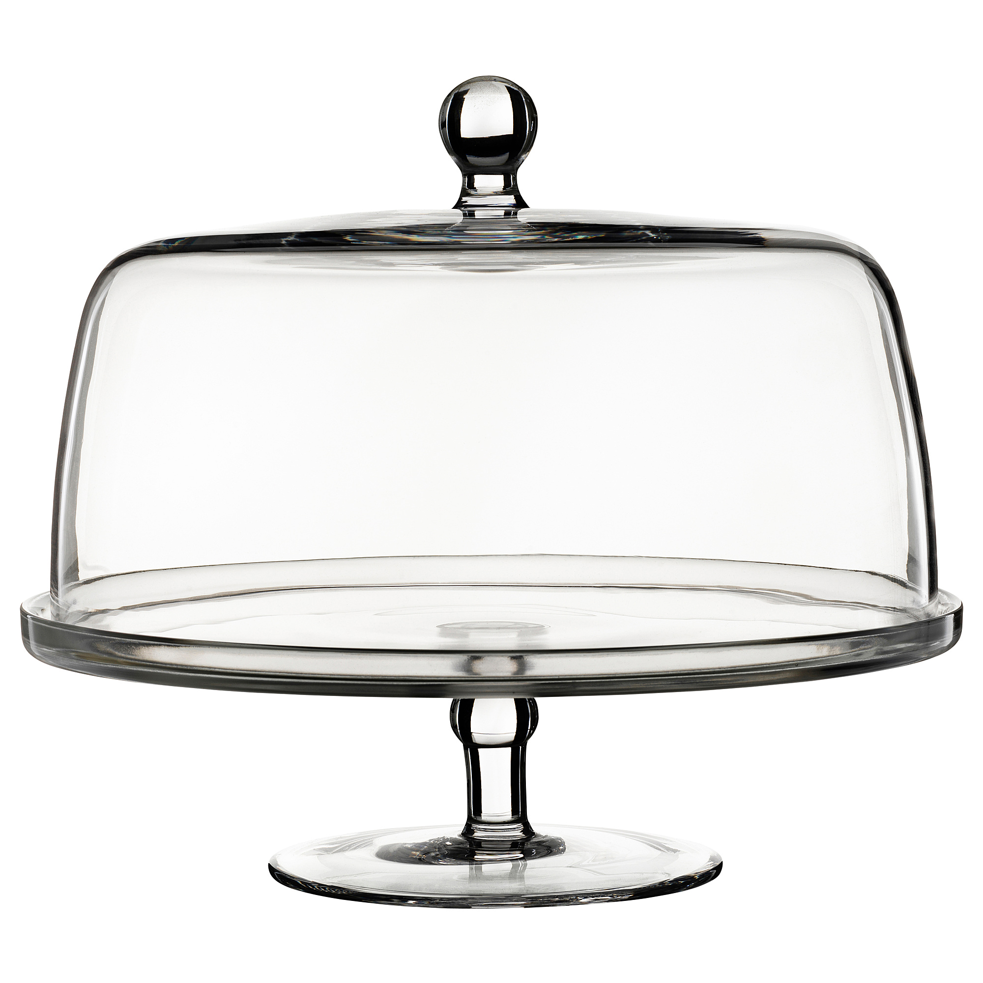 INBJUDEN インビューデン ケーキスタンド ふた付き, クリアガラス, 29 cm IKEA
