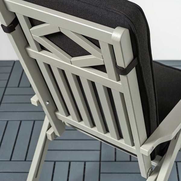 JÄRPÖN/DUVHOLMEN イェルポーン/デューヴホルメン シート/背もたれ クッション 屋外用, チャコール, 116x45 cm