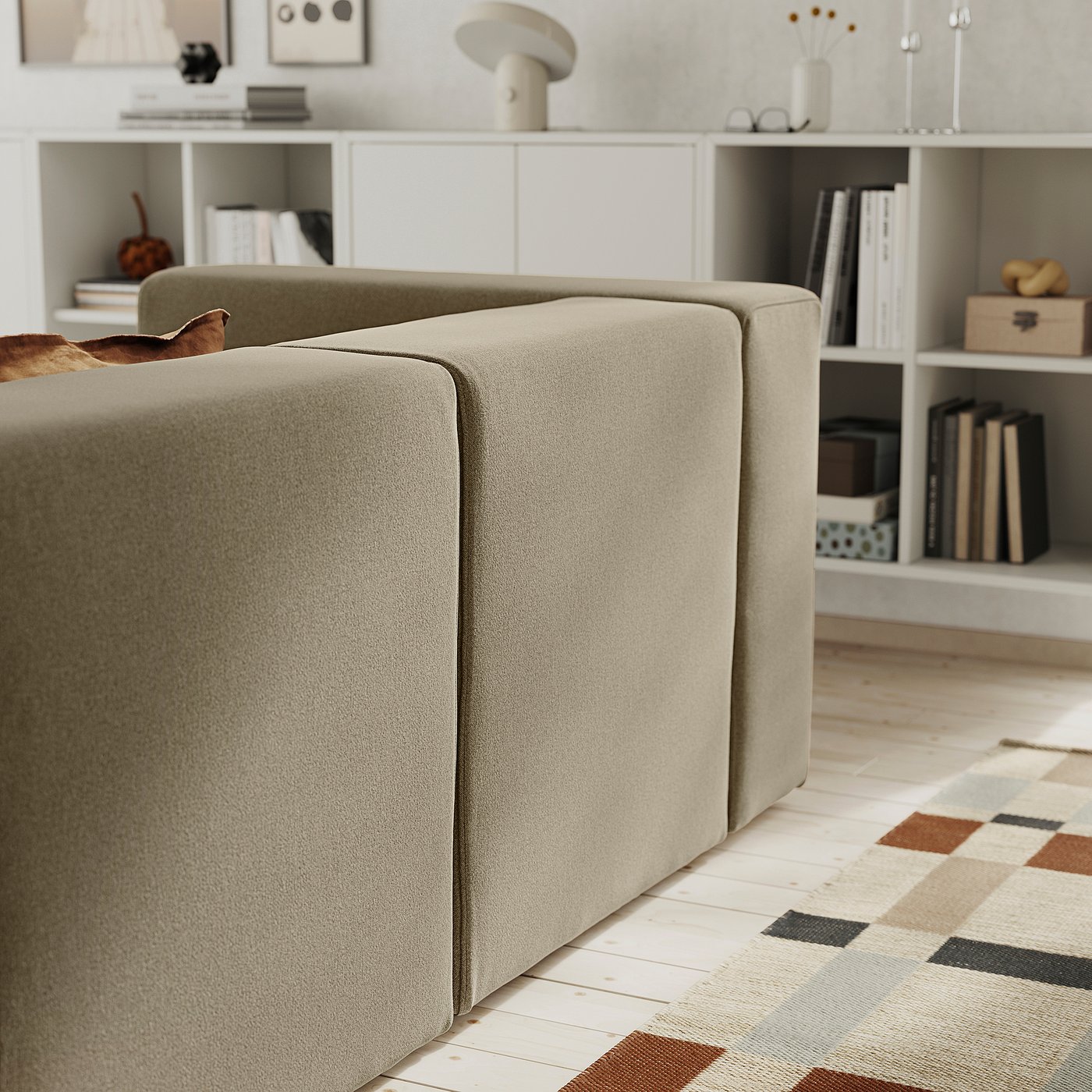 JÄTTEBO イェッテボ 3人掛けモジュールソファ, ヨハネスホブ ブラウン