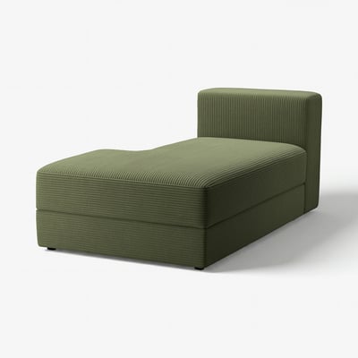 JÄTTEBO イェッテボ 寝椅子モジュール 左, サムサーラ ダークイエローグリーン