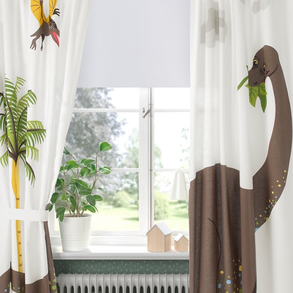 Jattelik イェッテリク カーテン タッセル付き 1組 恐竜 ブロントサウルス 1x250 Cm Ikea