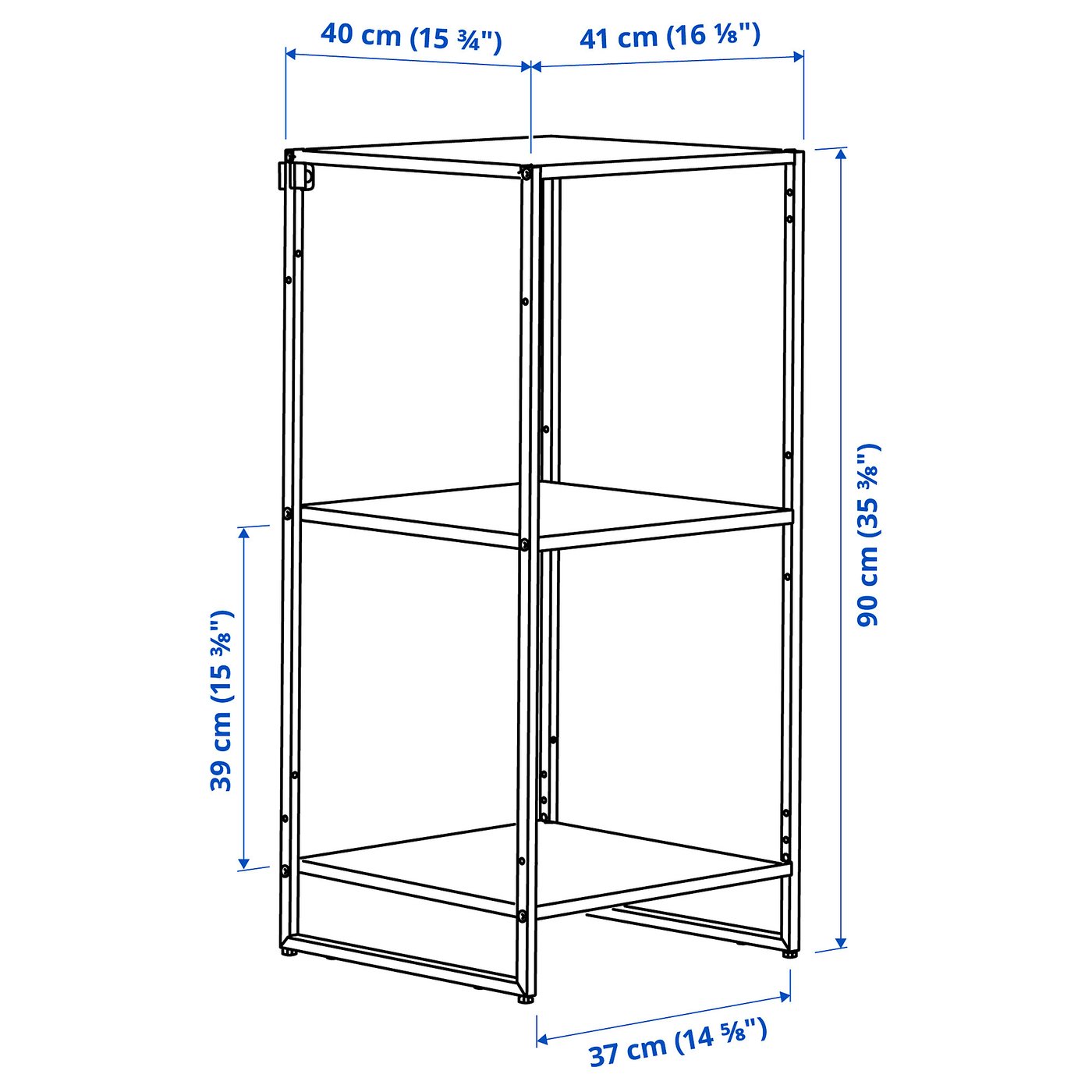 スチールラック・メタルラック IKEA JOSTEIN JOSTEIN shelving unit, in/outdoor/metal white, 61x40x90 cm - IKEA
