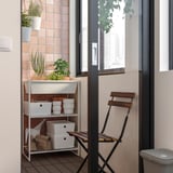JOSTEIN ヨースタイン シェルフユニット 小物入れ付き, 室内/屋外用/ワイヤー ホワイト, 61x40x90 cm