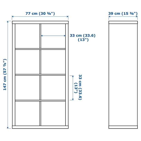 Kallax カラックス シェルフユニット インサート4個付き ホワイト 77x147 Cm Ikea
