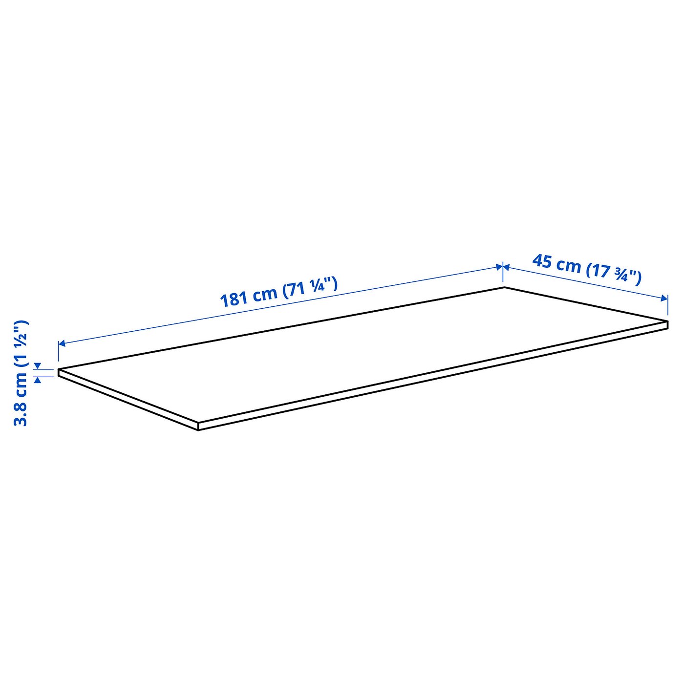 KARLBY カールビー ワークトップ, ウォールナット, 突き板, 181x45x3.8