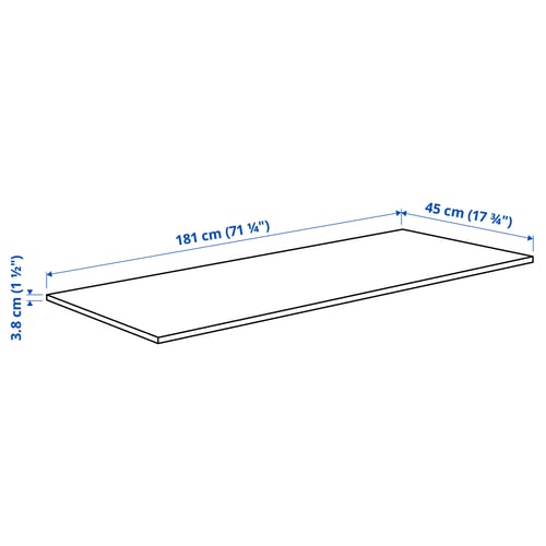 KARLBY カールビー ワークトップ, ウォールナット/突き板, 181x45x3.8 cm
