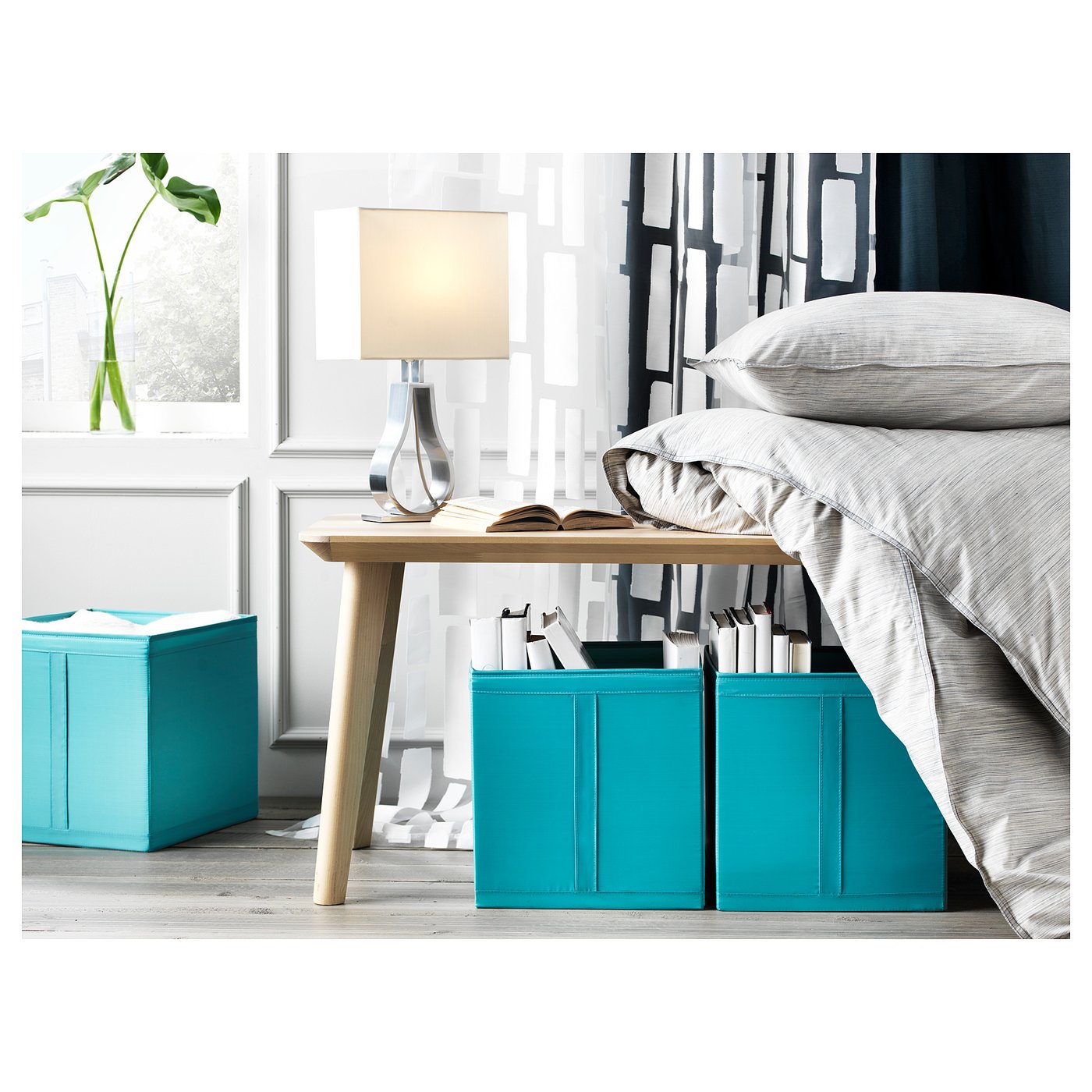 Klabb クラッブ テーブルランプ オフホワイト ニッケルメッキ 44 Cm Ikea