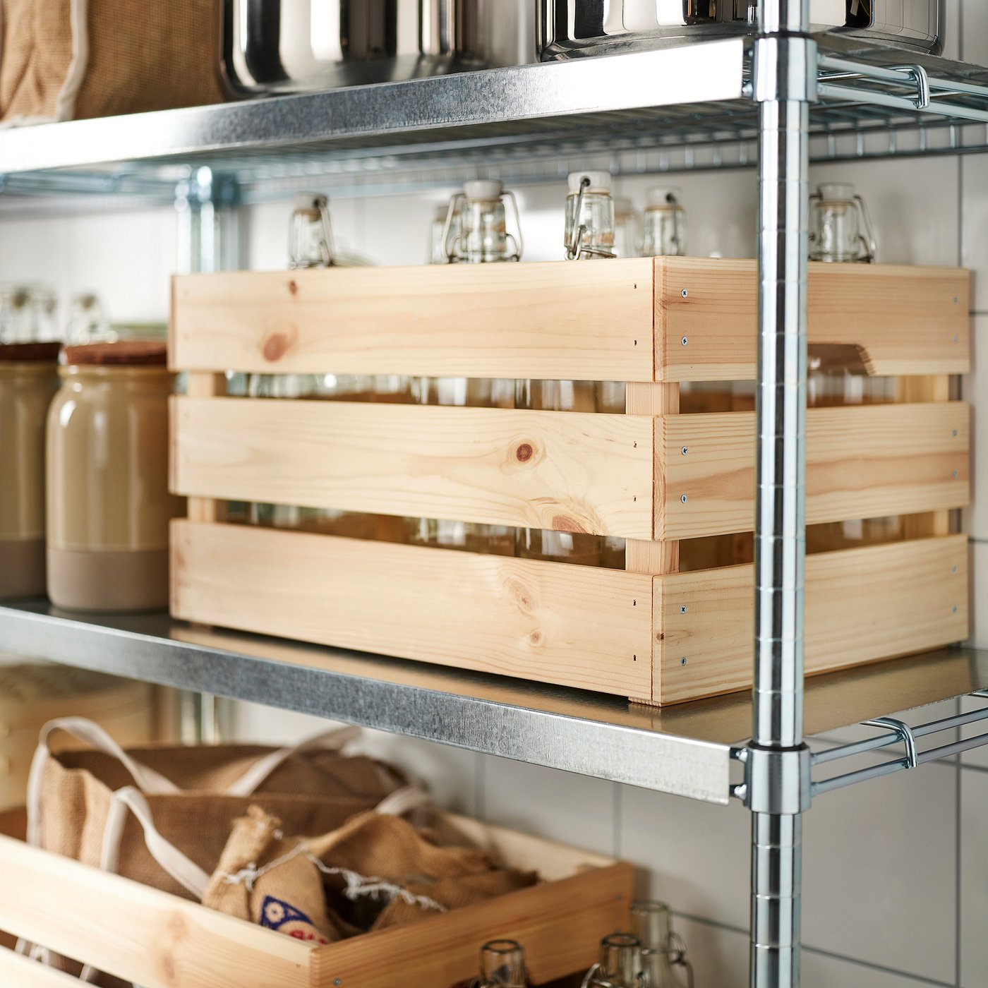 KNAGGLIG クナッグリグ ボックス, パイン材, 46x31x25 cm - IKEA