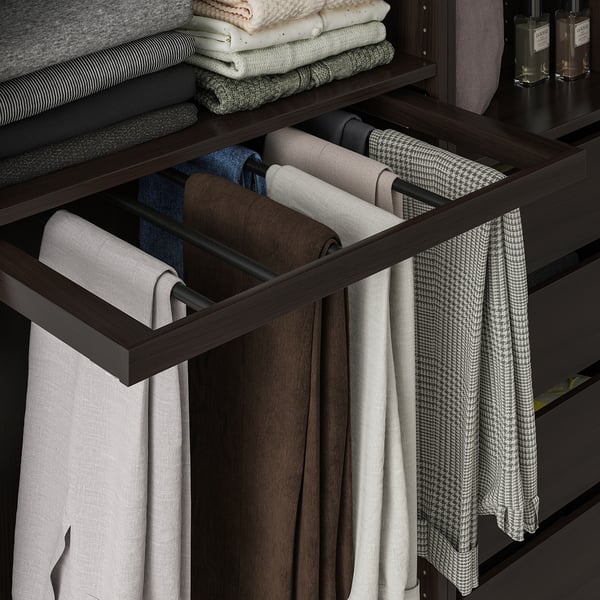 Komplement コムプレメント 引き出し式ズボンハンガー ブラックブラウン 75x58 Cm Ikea Komplement コムプレメント 引き出し式ズボンハンガー ブラックブラウン 75x58 Cm Ikea