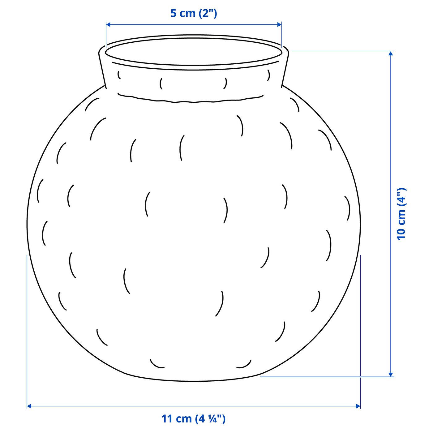 KONSTFULL コンストフル 花瓶, クリアガラス/模様入り, 10 cm - IKEA