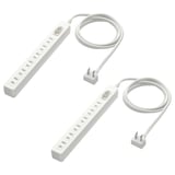 KOPPLA コップラ 電源タップ 6個口, アース無/ホワイト, 1.5 m