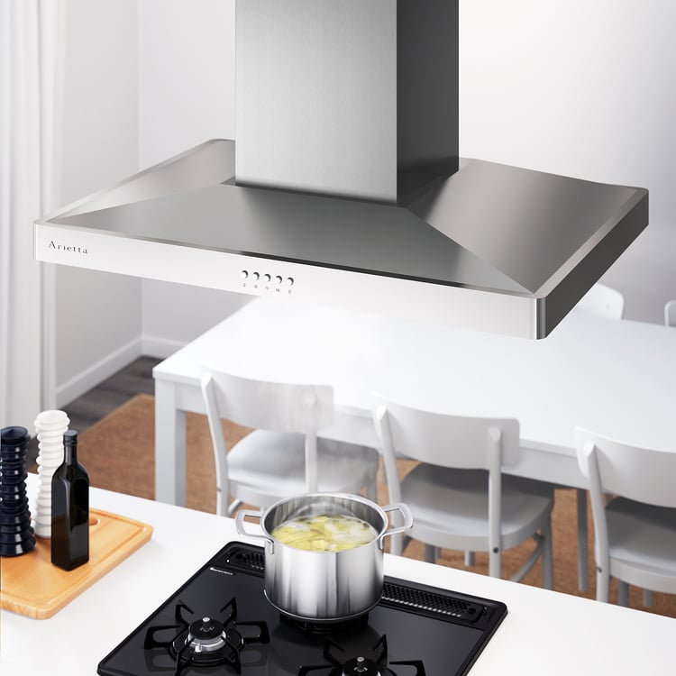 KVALITATIV クヴァリタティーヴ 天井取り付けレンジフード, ステンレススチール, 90 cm IKEA