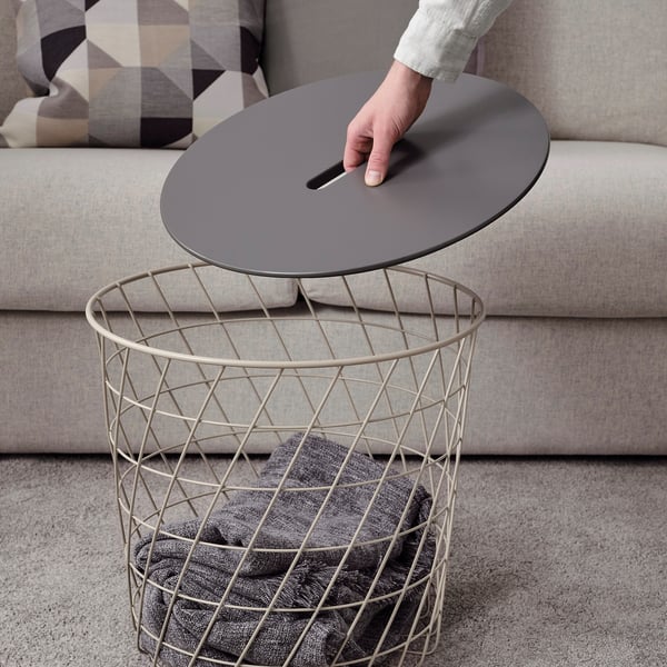 Kvistbro クヴィストブロー リビングテーブル 収納付き グレーベージュ ダークグレー 44 Cm Ikea