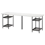 LAGKAPTEN ラグカプテン / SPÄND スペンド デスク, ホワイト/ブラック, 200x60 cm