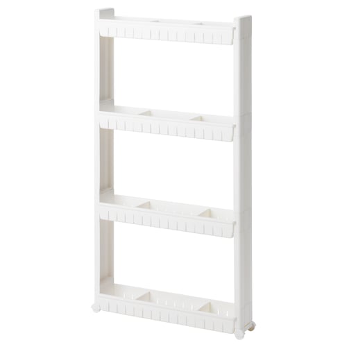 Larsole ラルソレ 収納ユニット キャスター付 プラスチック ホワイト 57x13x104 Cm Ikea