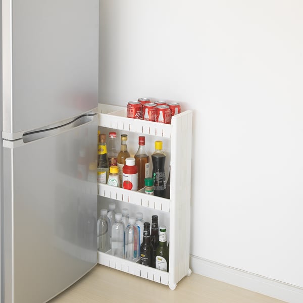 Larsole ラルソレ 収納ユニット キャスター付 プラスチック ホワイト 57x17x73 Cm Ikea