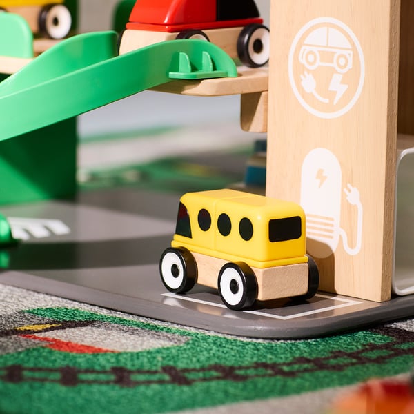 LILLABO リラブー ガレージ ヘリコプター&車付き, マルチカラー