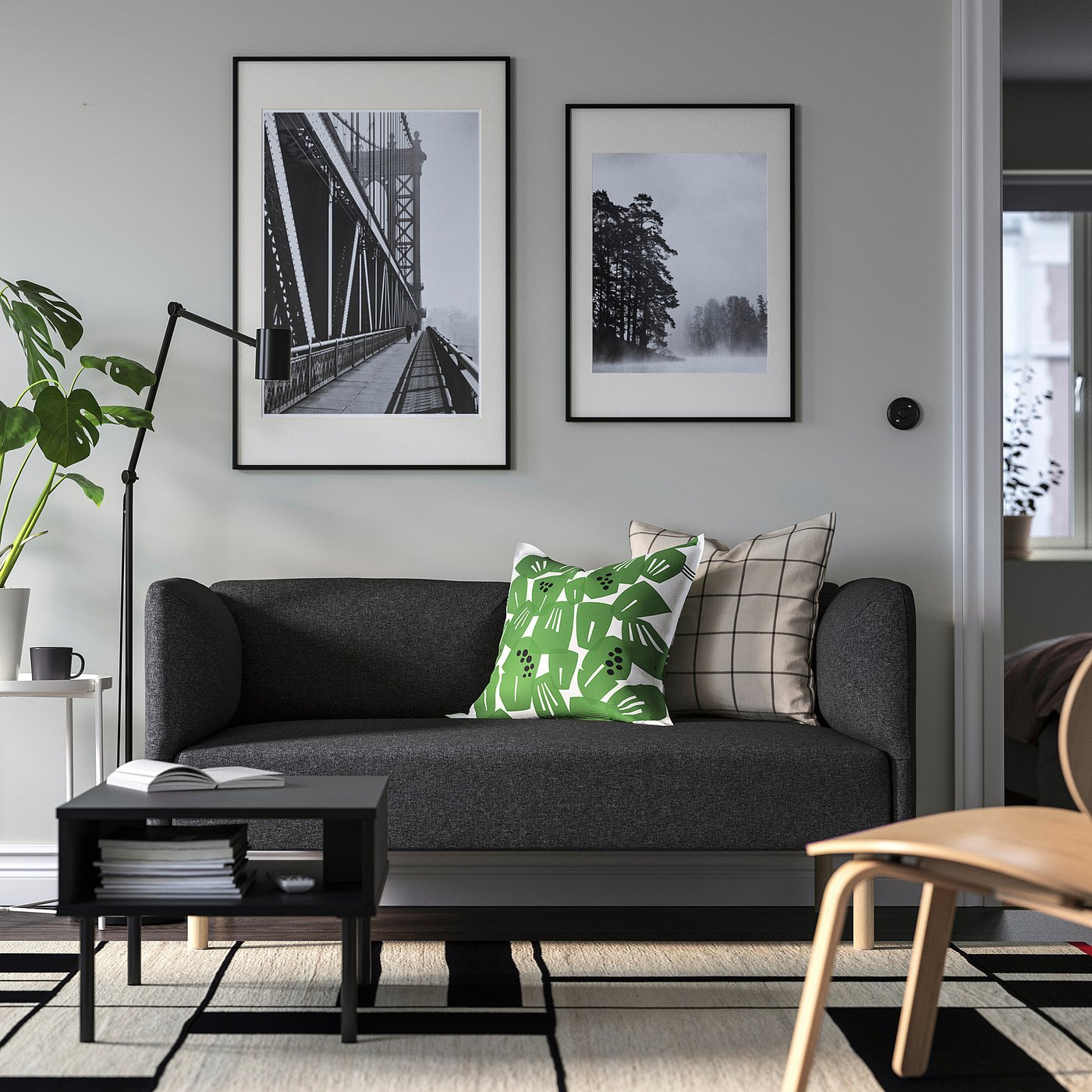 【美品】IKEA リレヘム モジュールソファ 2人掛け ダークグレー 1年半使用 LILLEHEM リレヘム 2人掛けモジュールソファ, グンナレド/ダークグレー