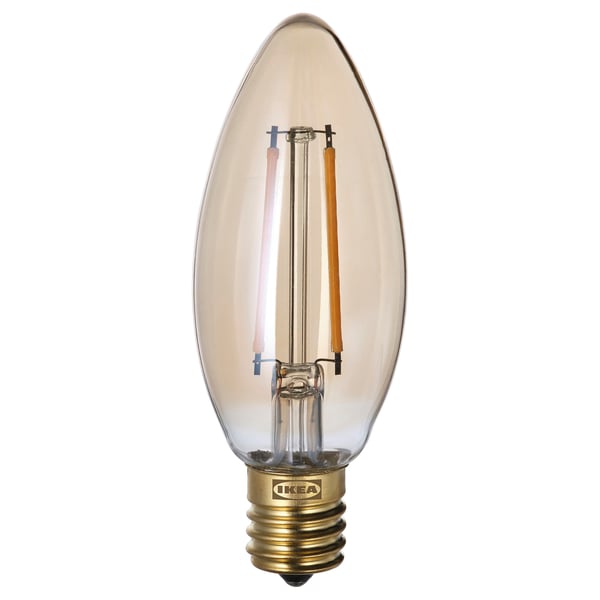 LUNNOM ルッノム LED電球 E17 210ルーメン, 調光可能/シャンデリア ブラウンクリアガラス