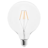LUNNOM ルッノム LED電球 E26 440ルーメン, 調光可能/球形 クリアガラス, 125 mm