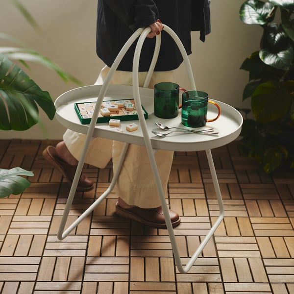 MÅBÄRSSKÄR モーベルスシェール コーヒーテーブル, 屋外用 室内/ホワイト, 61x41 cm