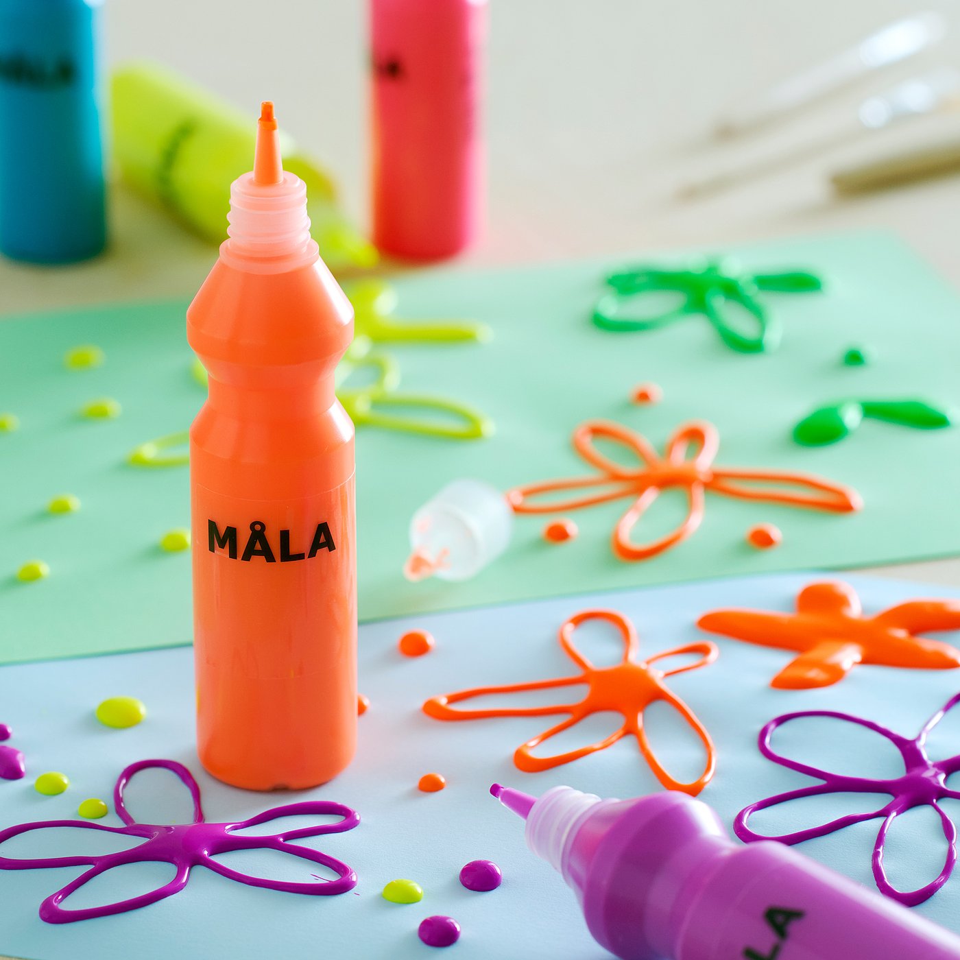 MÅLA モーラ 蛍光/ラメ入り 絵の具, ミックスカラー アソートカラー - IKEA