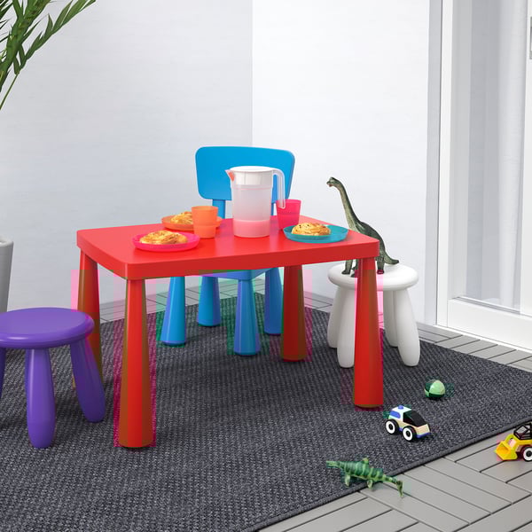Mammut マンムット 子ども用テーブル 室内 屋外用 レッド 77x55 Cm Ikea