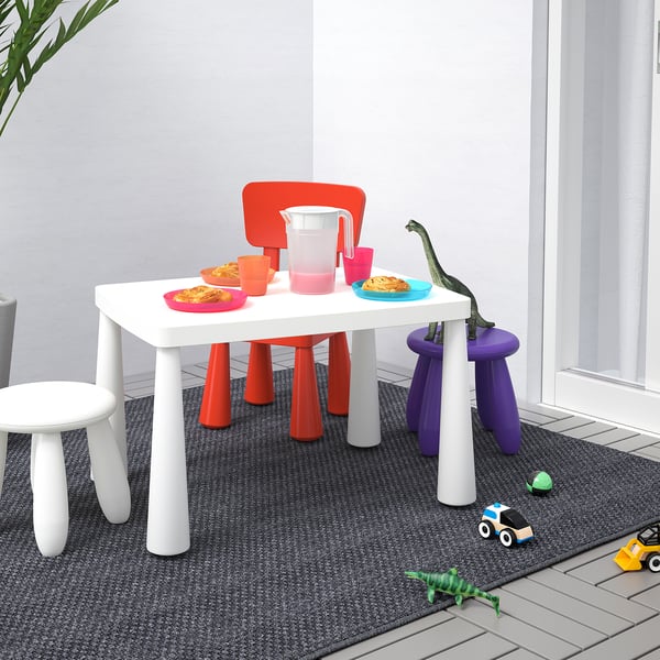 Mammut マンムット 子ども用テーブル 室内 屋外用 ホワイト 77x55 Cm Ikea