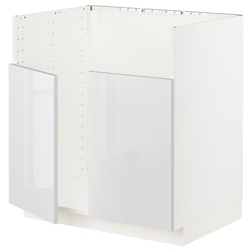 METOD メトード ベースキャビネット TALLSJÖN/タルショーン シンク用, ホワイト/リンガフルト ホワイト, 80x60x80 cm