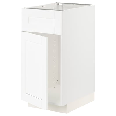 METOD メトード ベースキャビネット シンク用 扉/引き出し前部, ホワイト エンコーピング/ホワイト 木目調, 40x60x80 cm